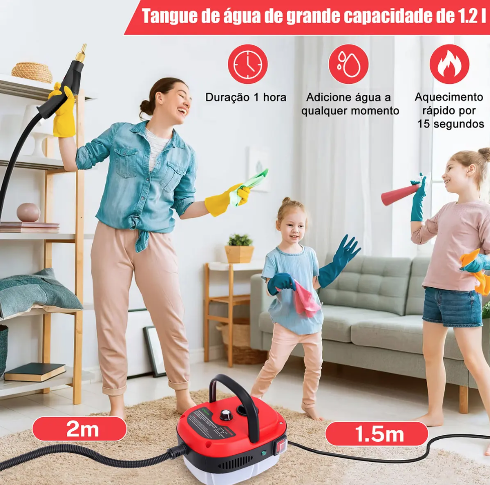 Até 1 hora de vapor sem reabastecer