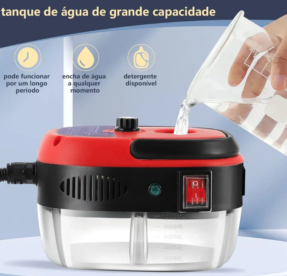 Potência de vapor + ação detergente